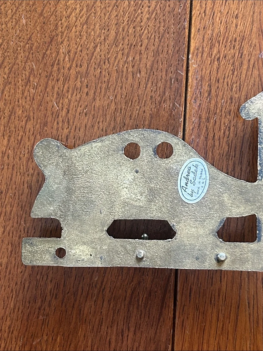 Vintage Brass Wall Hook Rack Taiwan